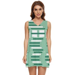 Abstract Pattern Geometric Backgrounds   Tiered Sleeveless Mini Dress