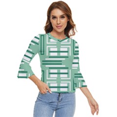 Abstract Pattern Geometric Backgrounds   Bell Sleeve Top