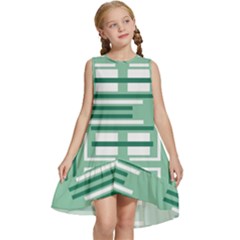 Abstract Pattern Geometric Backgrounds   Kids  Frill Swing Dress