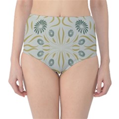 Floral Folk Damask Pattern Fantasy Flowers  Classic High-waist Bikini Bottoms by Eskimos