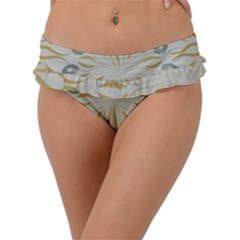 Floral Folk Damask Pattern Fantasy Flowers  Frill Bikini Bottom by Eskimos