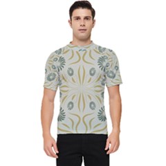 Floral Folk Damask Pattern Fantasy Flowers  Men s Short Sleeve Rash Guard by Eskimos