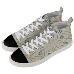 Floral Folk Damask Pattern Fantasy Flowers  Men s Mid-top Canvas Sneakers by Eskimos