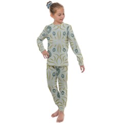 Floral Folk Damask Pattern Fantasy Flowers  Kids  Long Sleeve Set  by Eskimos