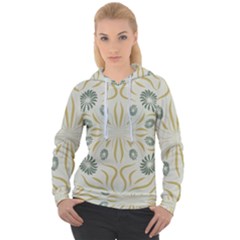 Floral Folk Damask Pattern Fantasy Flowers  Women s Overhead Hoodie by Eskimos