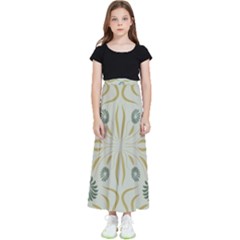 Floral Folk Damask Pattern Fantasy Flowers  Kids  Flared Maxi Skirt by Eskimos