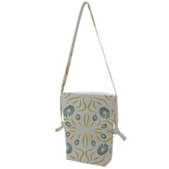 Floral Folk Damask Pattern Fantasy Flowers  Folding Shoulder Bag by Eskimos