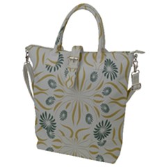 Floral Folk Damask Pattern Fantasy Flowers  Buckle Top Tote Bag by Eskimos