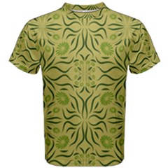 Floral Folk Damask Pattern Fantasy Flowers  Men s Cotton Tee by Eskimos