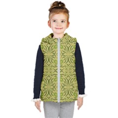 Floral Folk Damask Pattern Fantasy Flowers  Kids  Hooded Puffer Vest by Eskimos