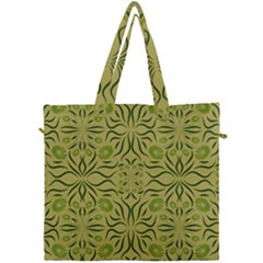 Floral Folk Damask Pattern Fantasy Flowers  Canvas Travel Bag by Eskimos