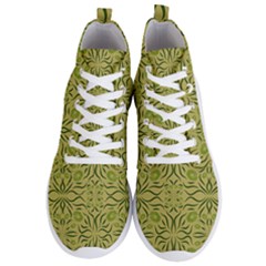 Floral Folk Damask Pattern Fantasy Flowers  Men s Lightweight High Top Sneakers by Eskimos