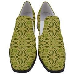 Floral Folk Damask Pattern Fantasy Flowers  Women Slip On Heel Loafers by Eskimos