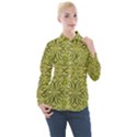 Floral folk damask pattern Fantasy flowers  Women s Long Sleeve Pocket Shirt View1