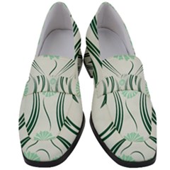 Folk Flowers Print Floral Pattern Ethnic Art Women s Chunky Heel Loafers by Eskimos