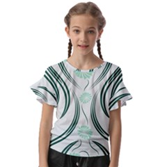 Folk Flowers Print Floral Pattern Ethnic Art Kids  Cut Out Flutter Sleeves