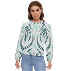 Folk Flowers Print Floral Pattern Ethnic Art Women s Long Sleeve Raglan Tee