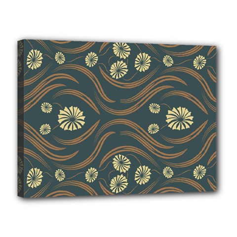 Folk Flowers Print Floral Pattern Ethnic Art Canvas 16  X 12  (stretched) by Eskimos