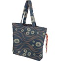 Folk flowers print Floral pattern Ethnic art Drawstring Tote Bag View1