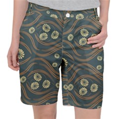 Folk Flowers Print Floral Pattern Ethnic Art Pocket Shorts by Eskimos