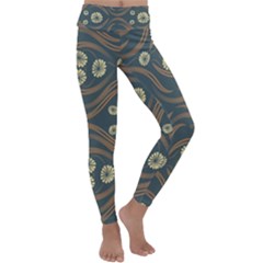 Folk Flowers Print Floral Pattern Ethnic Art Kids  Lightweight Velour Classic Yoga Leggings by Eskimos