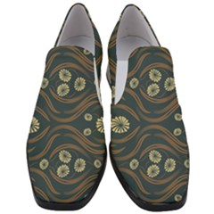 Folk Flowers Print Floral Pattern Ethnic Art Women Slip On Heel Loafers by Eskimos