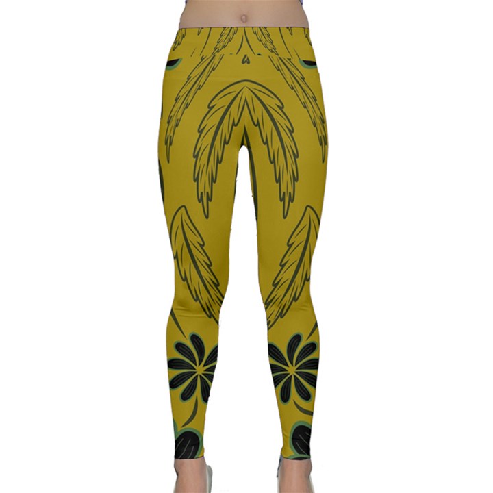 Folk flowers print Floral pattern Ethnic art Classic Yoga Leggings