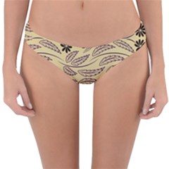 Folk Flowers Print Floral Pattern Ethnic Art Reversible Hipster Bikini Bottoms by Eskimos