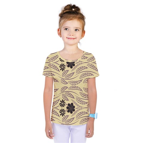 Folk Flowers Print Floral Pattern Ethnic Art Kids  One Piece Tee by Eskimos