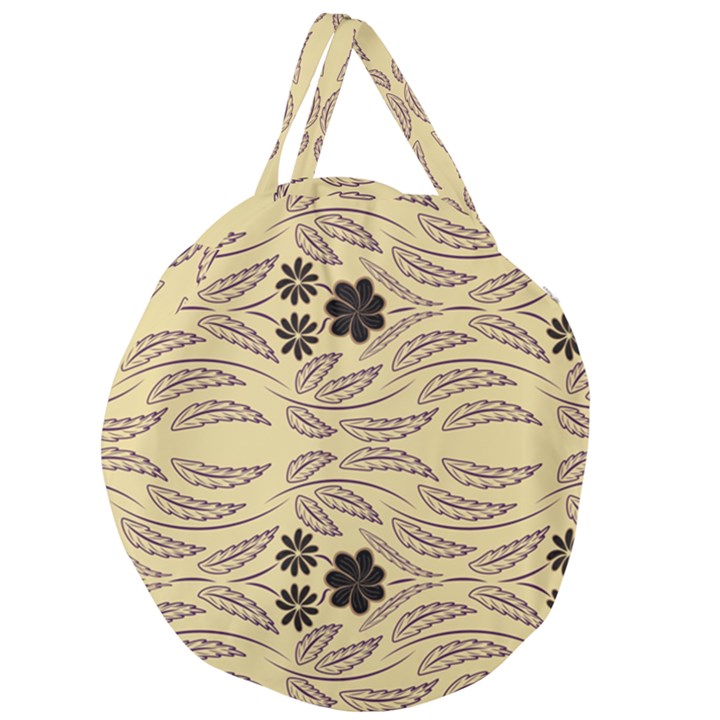 Folk flowers print Floral pattern Ethnic art Giant Round Zipper Tote