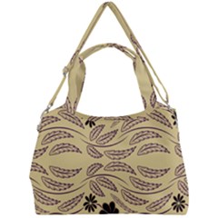 Folk Flowers Print Floral Pattern Ethnic Art Double Compartment Shoulder Bag by Eskimos