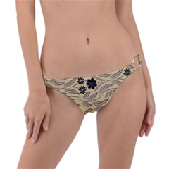 Folk Flowers Print Floral Pattern Ethnic Art Ring Detail Bikini Bottom by Eskimos