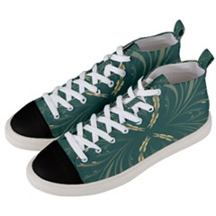 Floral Folk Damask Pattern Fantasy Flowers  Men s Mid-top Canvas Sneakers by Eskimos