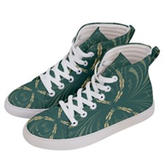 Floral Folk Damask Pattern Fantasy Flowers  Men s Hi-top Skate Sneakers by Eskimos