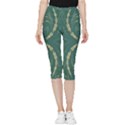 Floral folk damask pattern Fantasy flowers  Inside Out Lightweight Velour Capri Leggings  View1