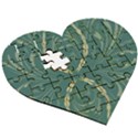 Floral folk damask pattern Fantasy flowers  Wooden Puzzle Heart View3