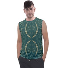 Floral Folk Damask Pattern Fantasy Flowers  Men s Regular Tank Top by Eskimos