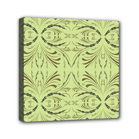 Floral Folk Damask Pattern Fantasy Flowers  Mini Canvas 6  X 6  (stretched) by Eskimos