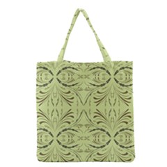 Floral Folk Damask Pattern Fantasy Flowers  Grocery Tote Bag