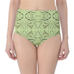 Floral Folk Damask Pattern Fantasy Flowers  Classic High-waist Bikini Bottoms by Eskimos