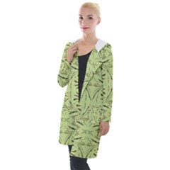 Floral Folk Damask Pattern Fantasy Flowers  Hooded Pocket Cardigan by Eskimos