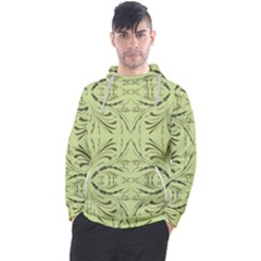 Floral Folk Damask Pattern Fantasy Flowers  Men s Pullover Hoodie by Eskimos