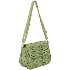 Floral Folk Damask Pattern Fantasy Flowers  Saddle Handbag by Eskimos