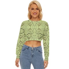 Floral Folk Damask Pattern Fantasy Flowers  Lightweight Long Sleeve Sweatshirt