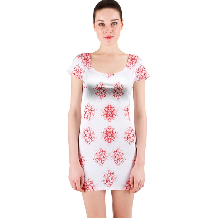 Officially Sexy Red and White Short Sleeve Bodycon Dress