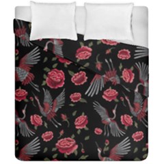 Cranes N Roses Duvet Cover Double Side (california King Size) by HWDesign