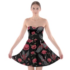 Cranes N Roses Strapless Bra Top Dress by HWDesign