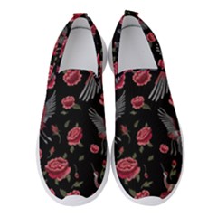 Cranes N Roses Women s Slip On Sneakers by HWDesign