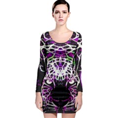 Officially Sexy Panther Collection Purple Long Sleeve Bodycon Dress by OfficiallySexy