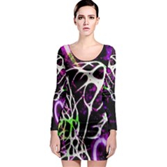 Officially Sexy Panther Collection Purple Long Sleeve Bodycon Dress by OfficiallySexy